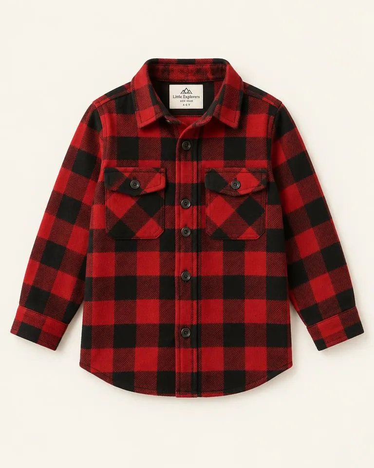 Buffalo Check Overshirt — Rood
