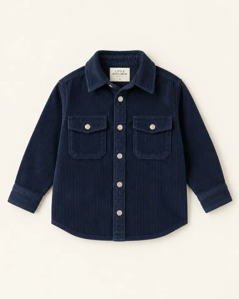 Cord Overshirt Navy — Navy