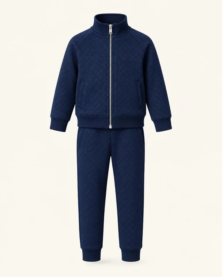 Diamond Jacquard Track — Navy