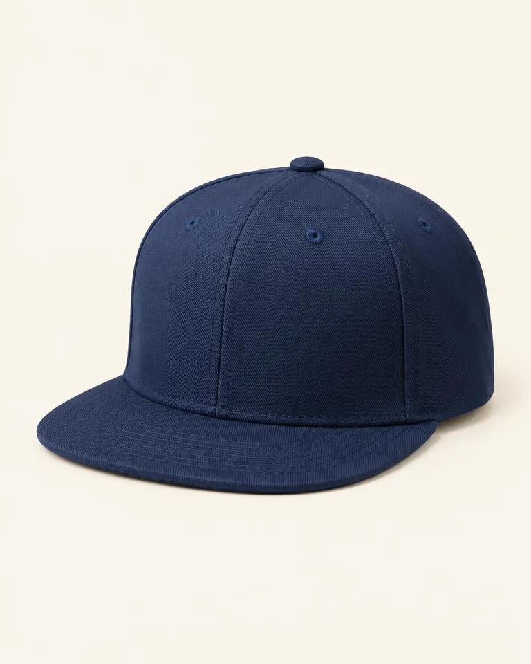 Flat Brim Snapback — Navy