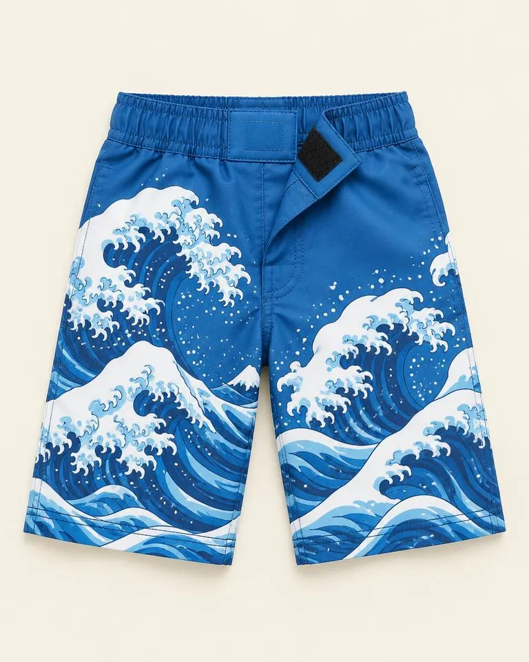 Great Wave Board Shorts — Blauw