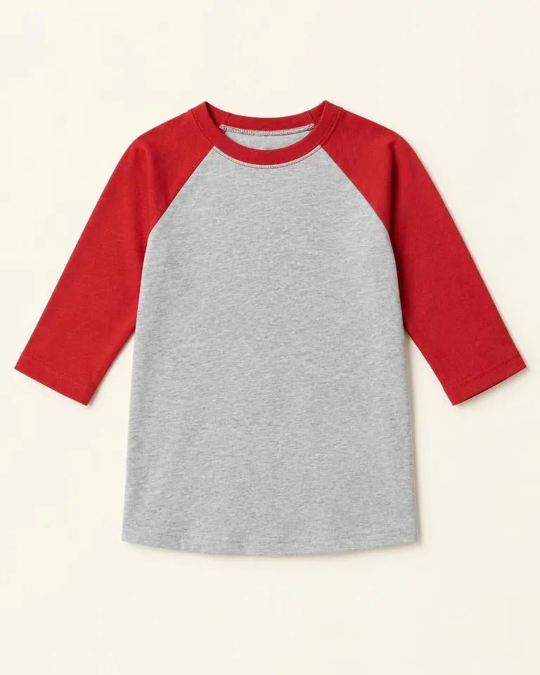Raglan Baseball Tee — Grijs
