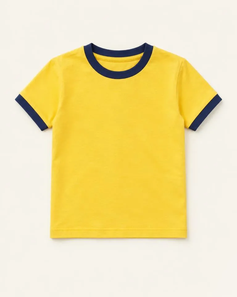 Retro Ringer Tee — Geel